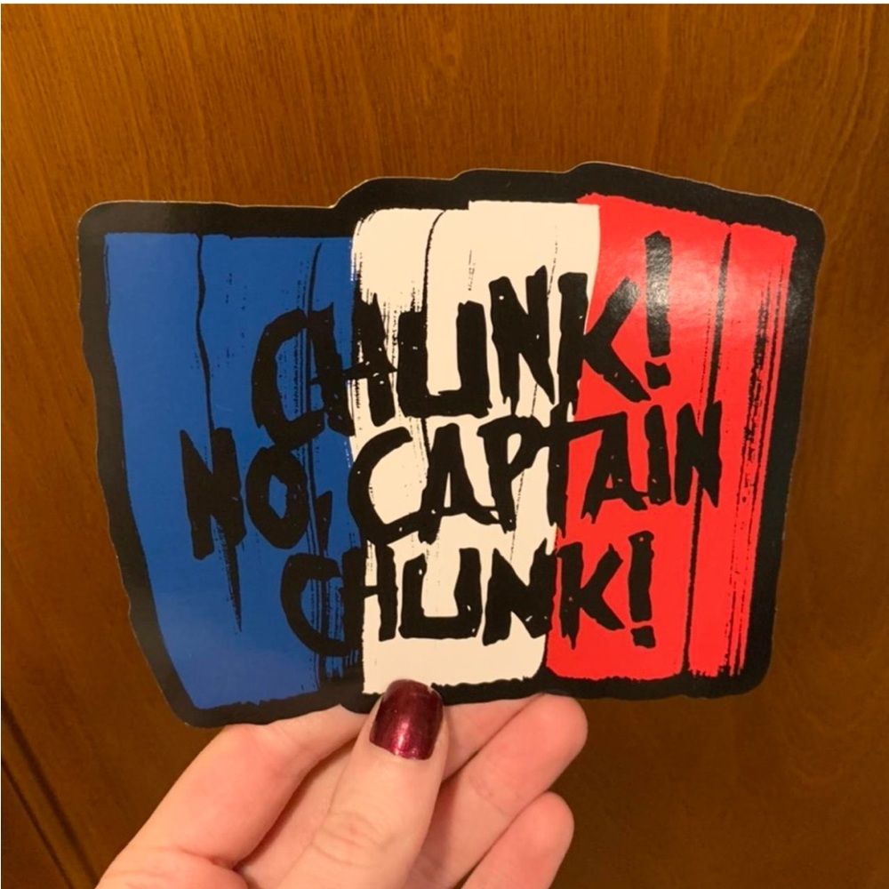 Chunk! No, Captain Chunk! French flag glossy sticker